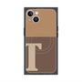プレミアムスクエアケース with MagSafe［ オリジナル - initial two tone - T brown ］
