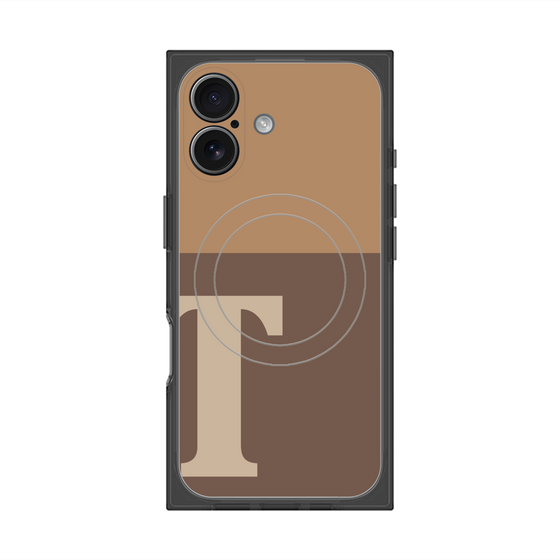 プレミアムスクエアケース with MagSafe［ オリジナル - initial two tone - T brown ］