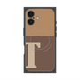 プレミアムスクエアケース with MagSafe［ オリジナル - initial two tone - T brown ］