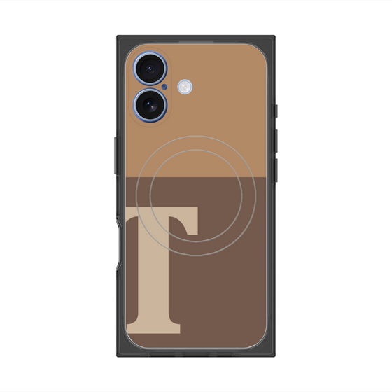 プレミアムスクエアケース with MagSafe［ オリジナル - initial two tone - T brown ］