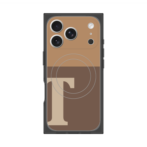 プレミアムスクエアケース with MagSafe［ オリジナル - initial two tone - T brown ］