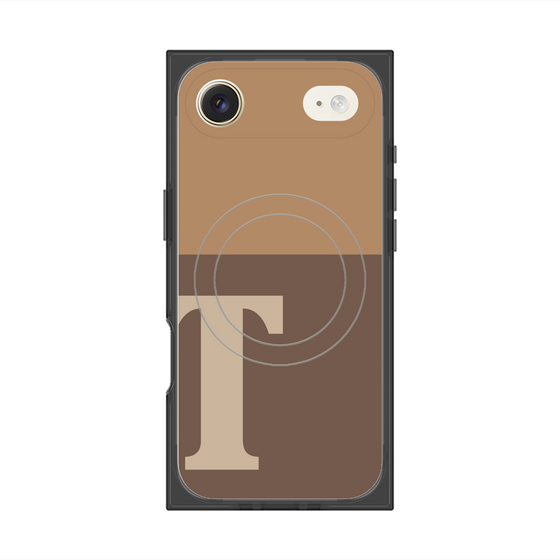 プレミアムスクエアケース with MagSafe［ オリジナル - initial two tone - T brown ］