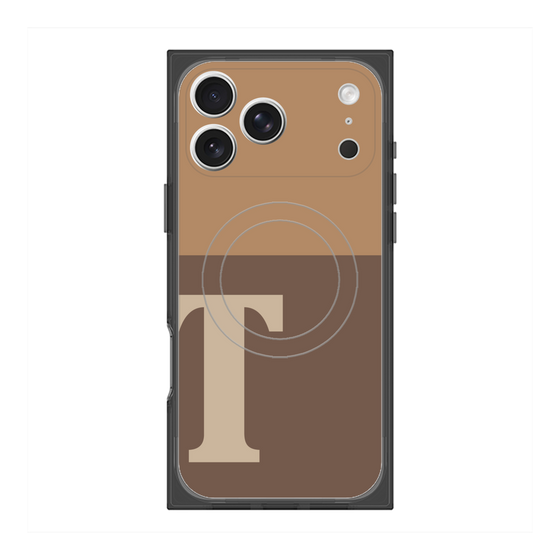 プレミアムスクエアケース with MagSafe［ オリジナル - initial two tone - T brown ］