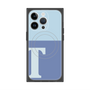 プレミアムスクエアケース with MagSafe［ オリジナル - initial two tone - T blue ］