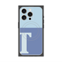 プレミアムスクエアケース with MagSafe［ オリジナル - initial two tone - T blue ］
