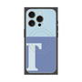 プレミアムスクエアケース with MagSafe［ オリジナル - initial two tone - T blue ］
