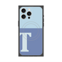 プレミアムスクエアケース with MagSafe［ オリジナル - initial two tone - T blue ］