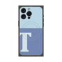 プレミアムスクエアケース with MagSafe［ オリジナル - initial two tone - T blue ］