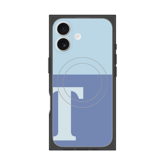 プレミアムスクエアケース with MagSafe［ オリジナル - initial two tone - T blue ］