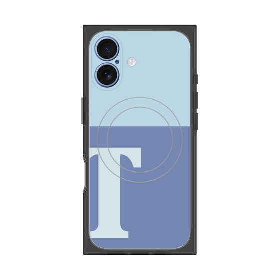 プレミアムスクエアケース with MagSafe［ オリジナル - initial two tone - T blue ］