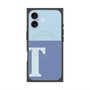 プレミアムスクエアケース with MagSafe［ オリジナル - initial two tone - T blue ］