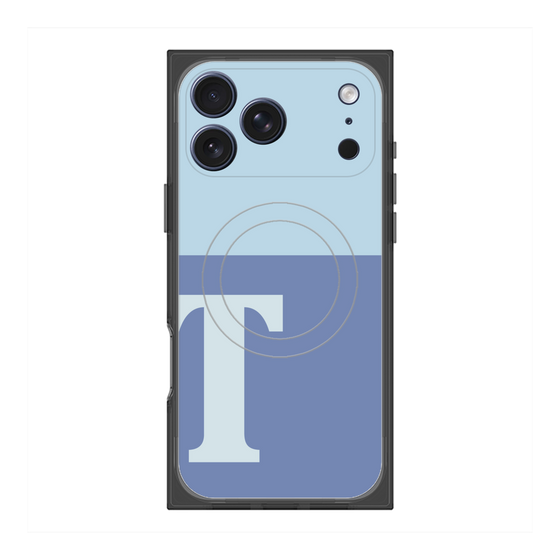 プレミアムスクエアケース with MagSafe［ オリジナル - initial two tone - T blue ］