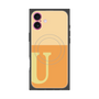 プレミアムスクエアケース with MagSafe［ オリジナル - initial two tone - U orange ］