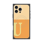 プレミアムスクエアケース with MagSafe［ オリジナル - initial two tone - U orange ］