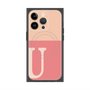 プレミアムスクエアケース with MagSafe［ オリジナル - initial two tone - U pink ］