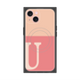 プレミアムスクエアケース with MagSafe［ オリジナル - initial two tone - U pink ］
