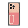 プレミアムスクエアケース with MagSafe［ オリジナル - initial two tone - U pink ］