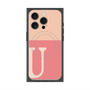 プレミアムスクエアケース with MagSafe［ オリジナル - initial two tone - U pink ］