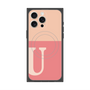 プレミアムスクエアケース with MagSafe［ オリジナル - initial two tone - U pink ］