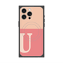プレミアムスクエアケース with MagSafe［ オリジナル - initial two tone - U pink ］