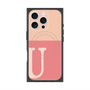 プレミアムスクエアケース with MagSafe［ オリジナル - initial two tone - U pink ］