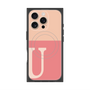 プレミアムスクエアケース with MagSafe［ オリジナル - initial two tone - U pink ］
