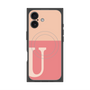 プレミアムスクエアケース with MagSafe［ オリジナル - initial two tone - U pink ］