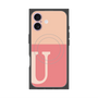 プレミアムスクエアケース with MagSafe［ オリジナル - initial two tone - U pink ］