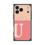 プレミアムスクエアケース with MagSafe［ オリジナル - initial two tone - U pink ］