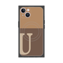 プレミアムスクエアケース with MagSafe［ オリジナル - initial two tone - U brown ］