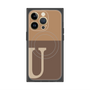 プレミアムスクエアケース with MagSafe［ オリジナル - initial two tone - U brown ］