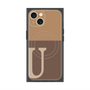 プレミアムスクエアケース with MagSafe［ オリジナル - initial two tone - U brown ］