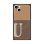 プレミアムスクエアケース with MagSafe［ オリジナル - initial two tone - U brown ］