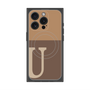プレミアムスクエアケース with MagSafe［ オリジナル - initial two tone - U brown ］