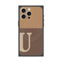 プレミアムスクエアケース with MagSafe［ オリジナル - initial two tone - U brown ］