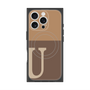 プレミアムスクエアケース with MagSafe［ オリジナル - initial two tone - U brown ］