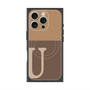 プレミアムスクエアケース with MagSafe［ オリジナル - initial two tone - U brown ］