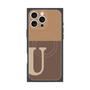 プレミアムスクエアケース with MagSafe［ オリジナル - initial two tone - U brown ］