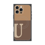 プレミアムスクエアケース with MagSafe［ オリジナル - initial two tone - U brown ］