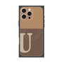 プレミアムスクエアケース with MagSafe［ オリジナル - initial two tone - U brown ］
