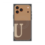 プレミアムスクエアケース with MagSafe［ オリジナル - initial two tone - U brown ］