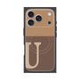 プレミアムスクエアケース with MagSafe［ オリジナル - initial two tone - U brown ］