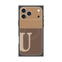 プレミアムスクエアケース with MagSafe［ オリジナル - initial two tone - U brown ］