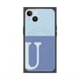 プレミアムスクエアケース with MagSafe［ オリジナル - initial two tone - U blue ］