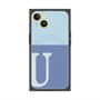 プレミアムスクエアケース with MagSafe［ オリジナル - initial two tone - U blue ］