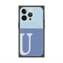 プレミアムスクエアケース with MagSafe［ オリジナル - initial two tone - U blue ］