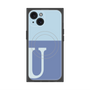 プレミアムスクエアケース with MagSafe［ オリジナル - initial two tone - U blue ］