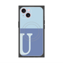 プレミアムスクエアケース with MagSafe［ オリジナル - initial two tone - U blue ］