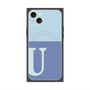 プレミアムスクエアケース with MagSafe［ オリジナル - initial two tone - U blue ］