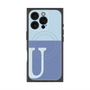 プレミアムスクエアケース with MagSafe［ オリジナル - initial two tone - U blue ］